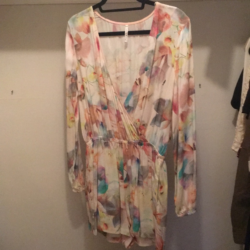 Nordstrom flowered long sleeve Romper